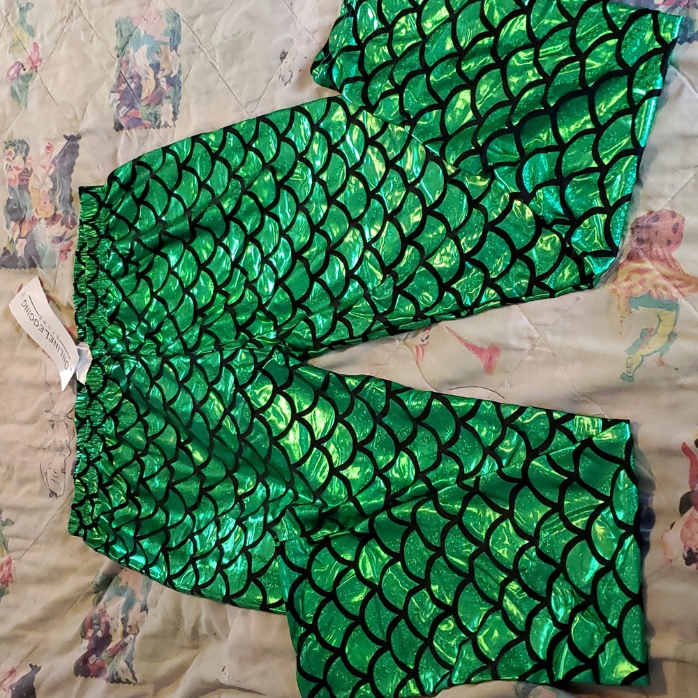Online leggings store shiny green mermaid leggings 4x